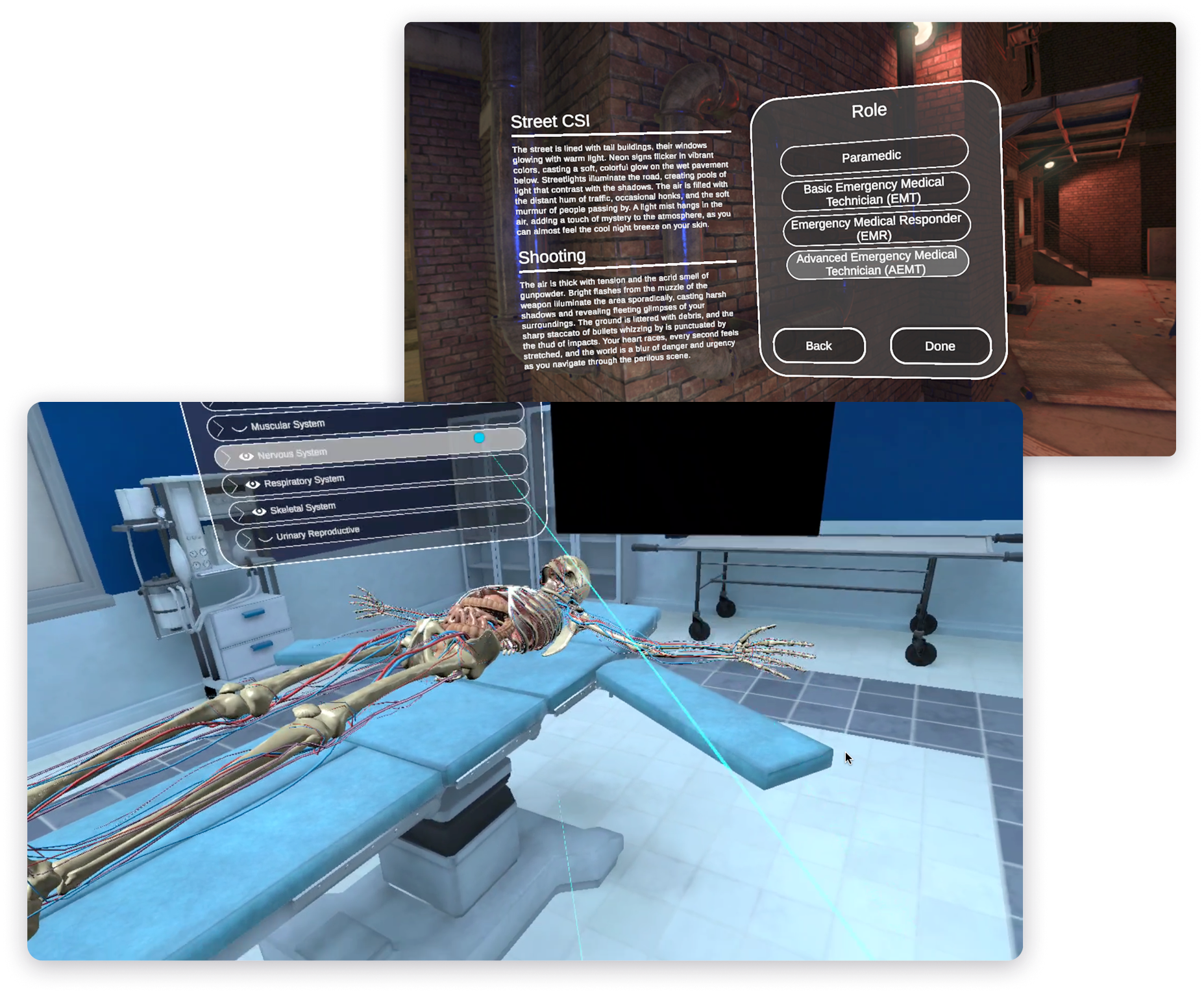 Medical training in VR Solution and scenario development