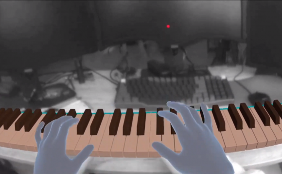 Piano simulation in Virtual Reality with Passthrough API