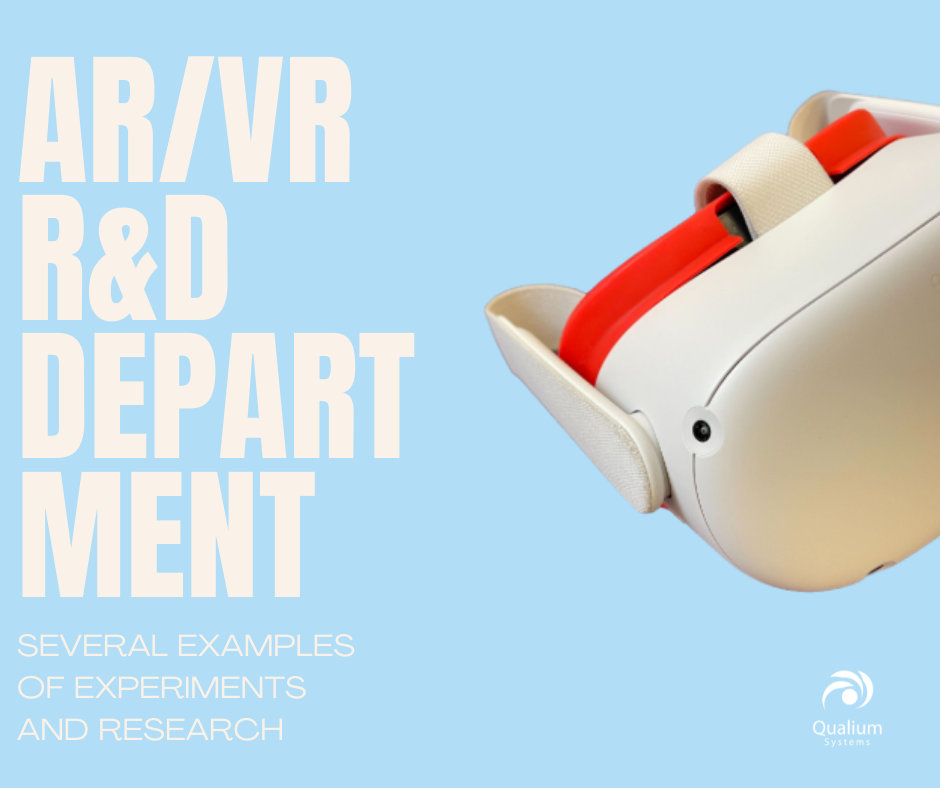 R&D department in extended reality: several examples of experiments and research