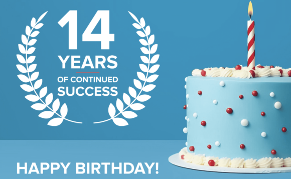 We are celebrating our 14th birthday!